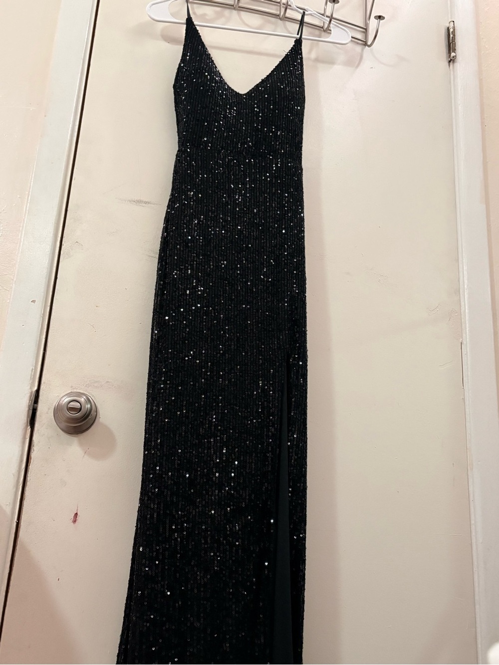 Black Sequin Slip Maxi Dress - Elegant Evening Gown